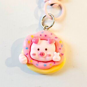 Pig Dessert Keychains, Kawaii Pastel Charms, Purse, Bags, Backpack, Cartoon